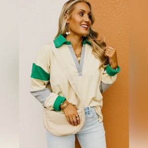 Damari Brushed Collared Pullover Sweater